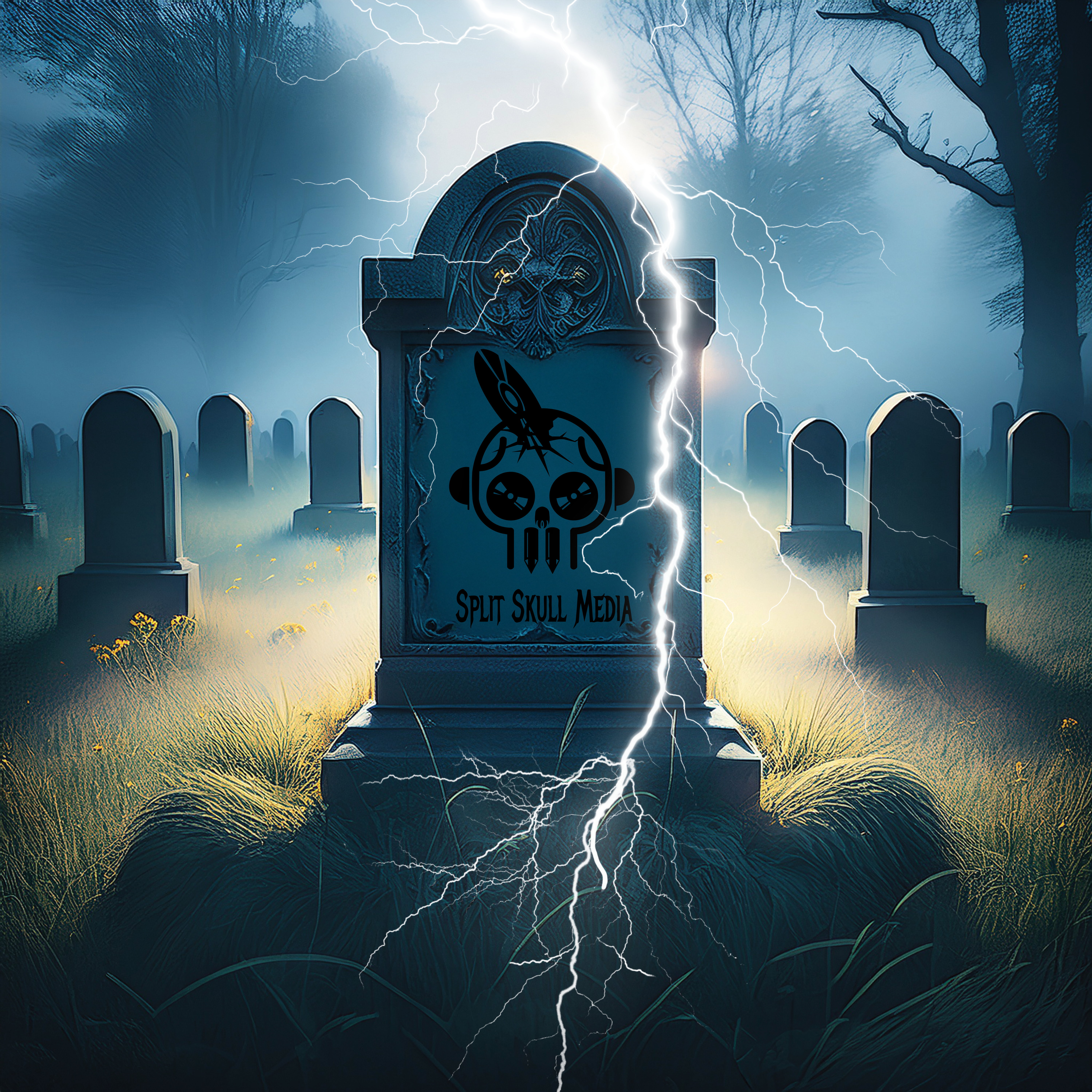 Centered Tombstone for Split Skull